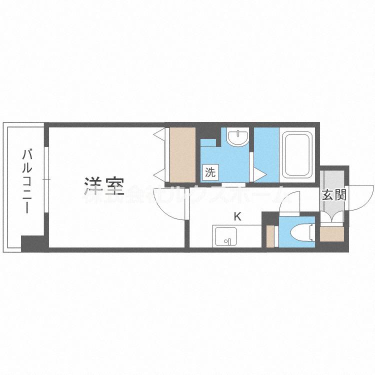シャルム・F(1K/3階)の間取り写真