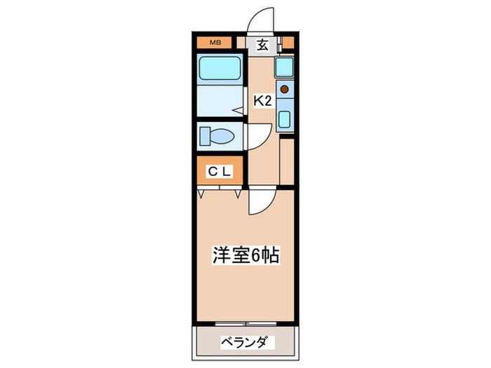 エステート国領(1K/1階)の間取り写真
