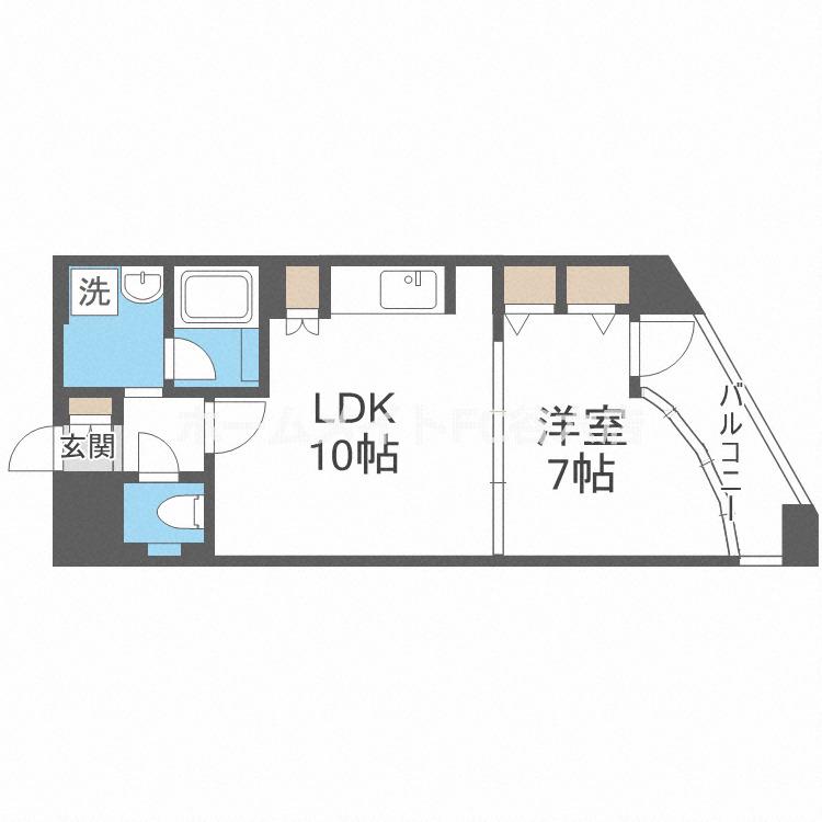 S-RESIDENCE 学園坂(1LDK/12階)の間取り写真