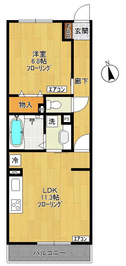 ロワゾーブリュー - LOISEAU BLEU -(1LDK/3階)の間取り写真