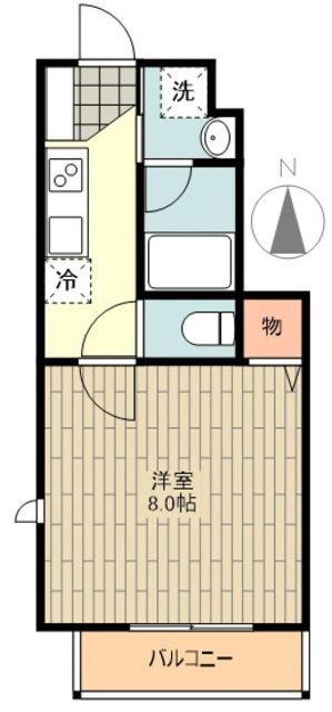 GADENA I(1K/1階)の間取り写真