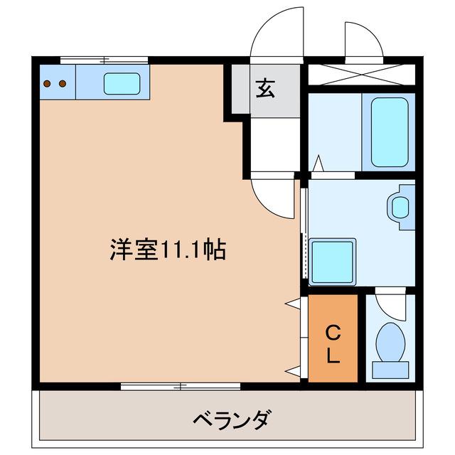 ハイツエクセル21(ワンルーム/2階)の間取り写真