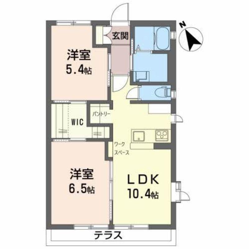 ベルメゾン(2LDK/2階)の間取り写真