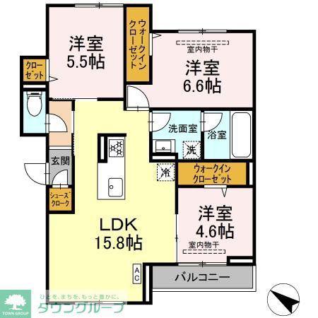 サン・クレール(3LDK/2階)の間取り写真