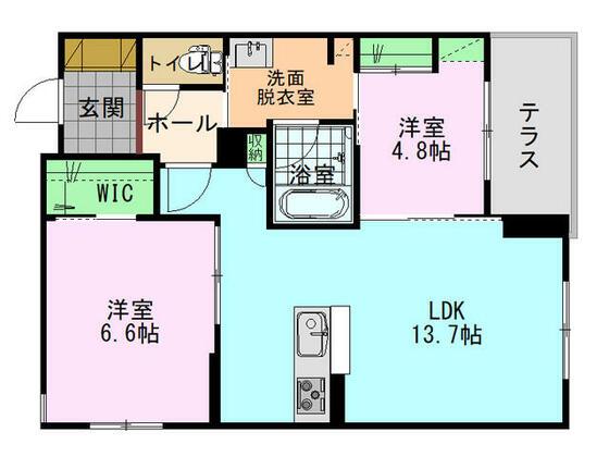 リオ・ブランコ(2LDK/1階)の間取り写真