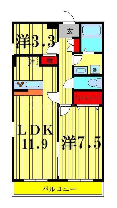 ファーレ亀戸(1SLDK/1階)の間取り写真