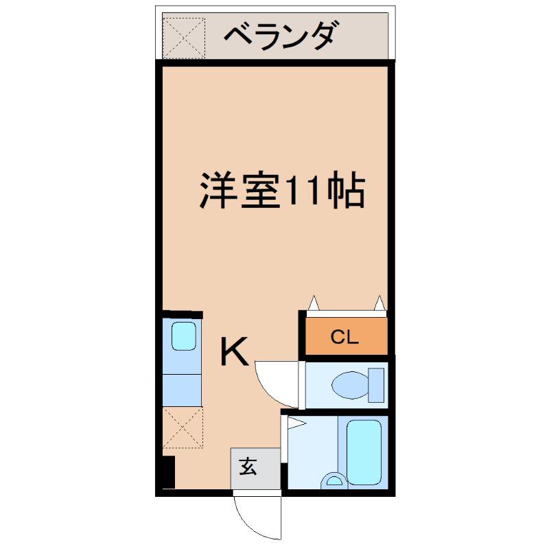 マンションウイング(ワンルーム/2階)の間取り写真