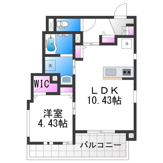 住之江区浜口西1丁目共同(1LDK/2階)の間取り写真