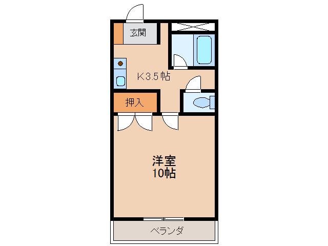 レジデンスええとこ(1K/1階)の間取り写真
