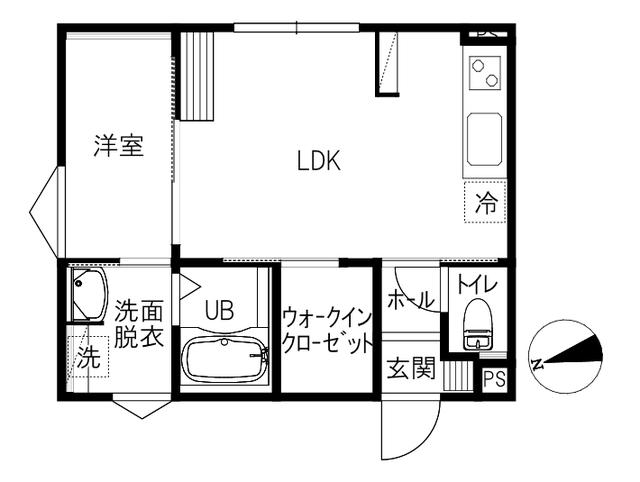 インテグラルサン(1LDK/1階)の間取り写真