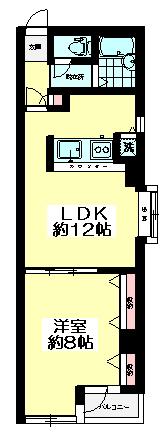 ジュネス荻窪(1LDK/5階)の間取り写真