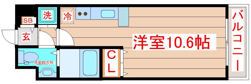 レジディア仙台本町(ワンルーム/4階)の間取り写真