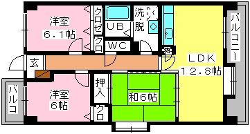 SOPHIA TOKUNAGA(3LDK/6階)の間取り写真