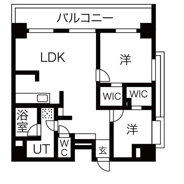アーバンポイント高崎(2LDK/5階)の間取り写真