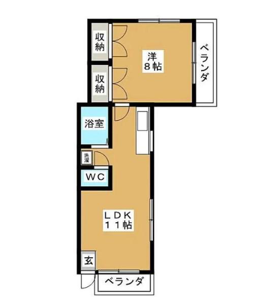メゾンドMS(1LDK/2階)の間取り写真