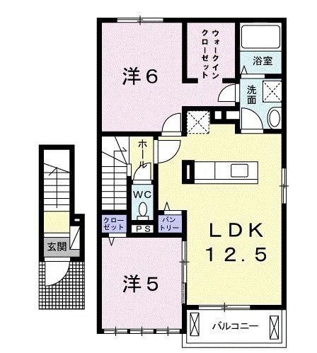 グランプラスA(2LDK/2階)の間取り写真