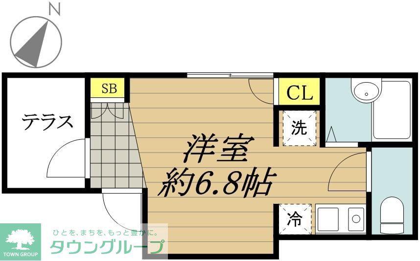 リュウト与野本町 50(ワンルーム/1階)の間取り写真