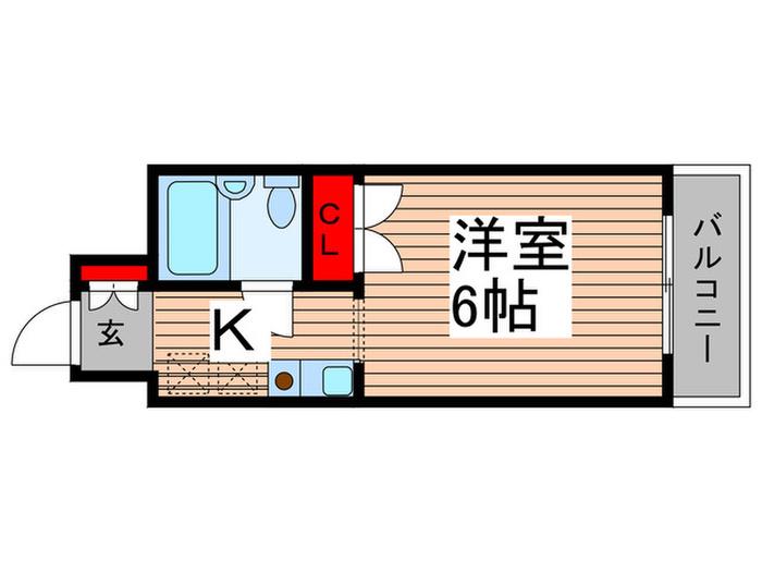 ポルタオーレア(1K/2階)の間取り写真