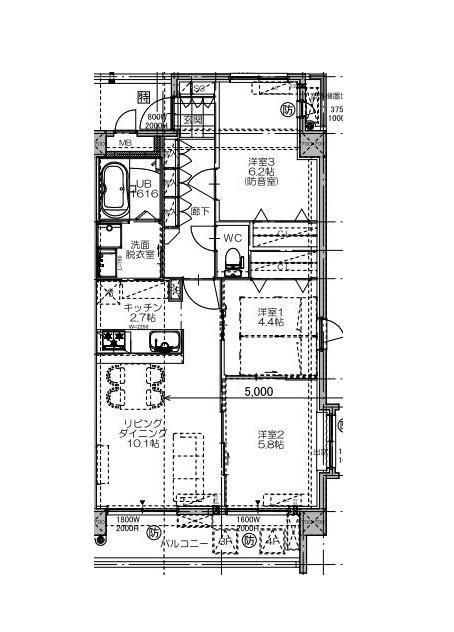 アーベイン永楽(3LDK/3階)の間取り写真