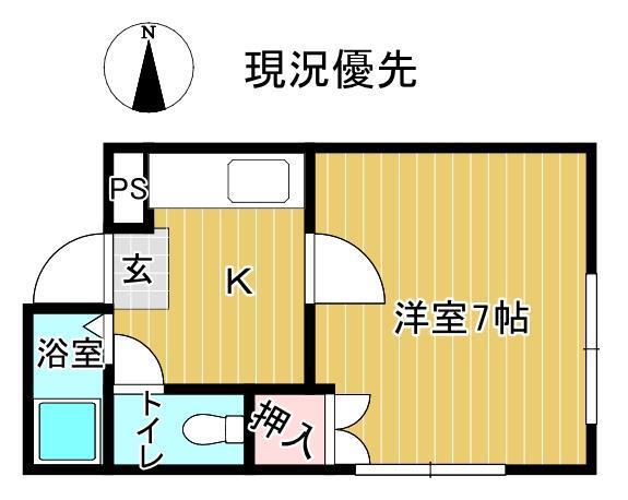 ダイヤ25東原B(1K/3階)の間取り写真