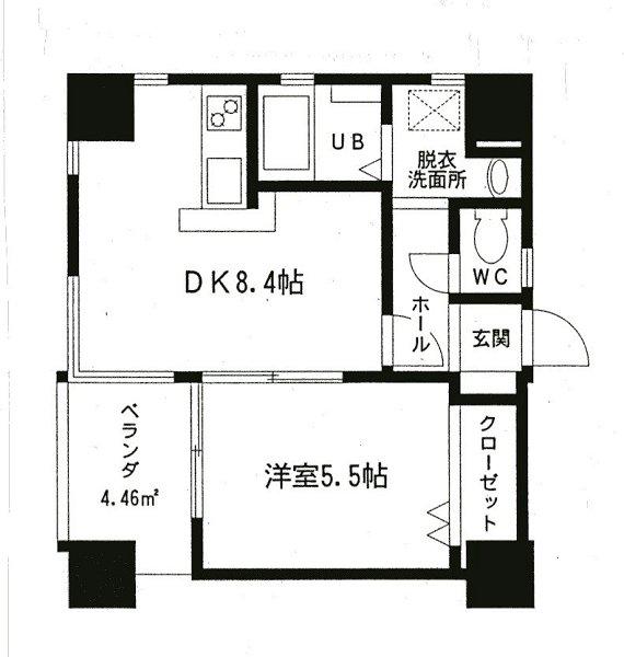 セントラル138(1DK/2階)の間取り写真