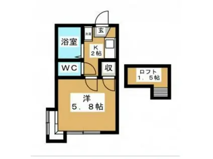 ビューコート葉山町(1K/1階)の間取り写真