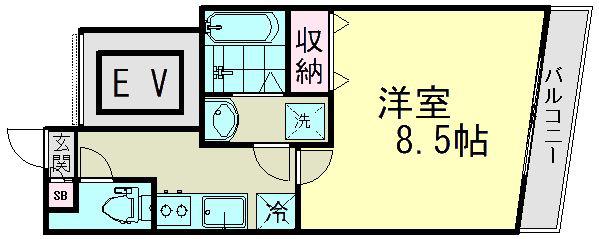 第15モリマンション(1K/2階)の間取り写真