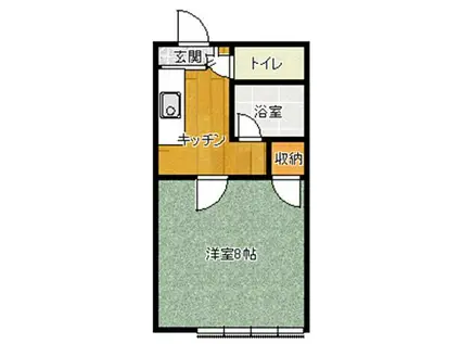 ハウスツツイ(1K/1階)の間取り写真