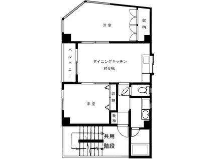 タイニービル(2DK/2階)の間取り写真