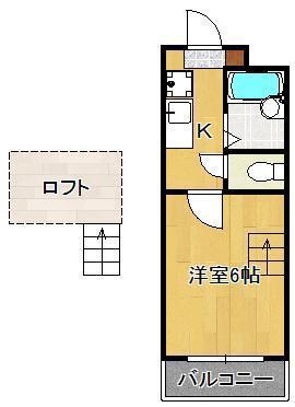 KAHANA(1K/3階)の間取り写真