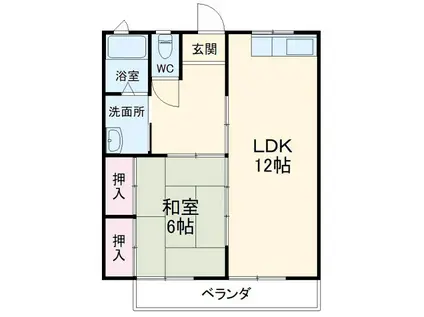 ケントハウスI(1LDK/1階)の間取り写真