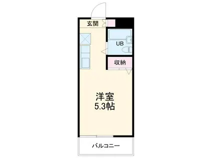 スカイハイム松井(1K/3階)の間取り写真