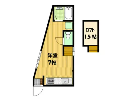 岩永アパート(ワンルーム/1階)の間取り写真