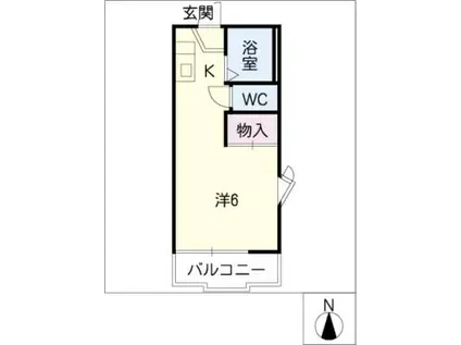 I・T・O・II(ワンルーム/2階)の間取り写真