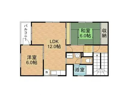 富士ハイツ(2LDK/4階)の間取り写真