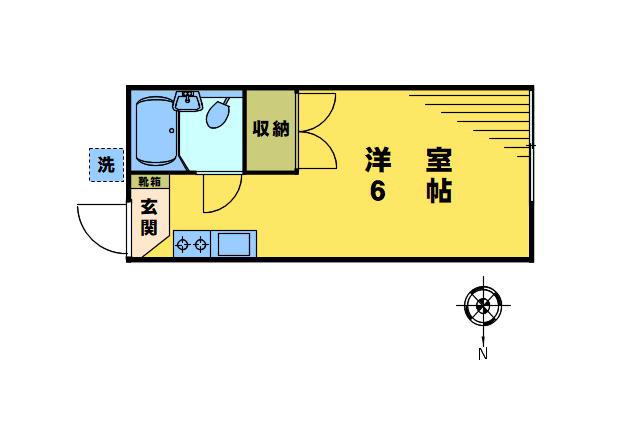 サングローブ(ワンルーム/1階)の間取り写真