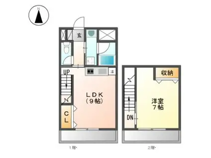 フローラルユタカ(1LDK/4階)の間取り写真