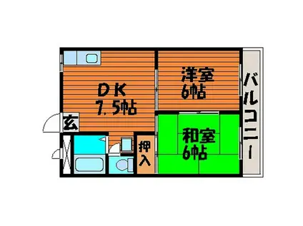 コーポラストピアII番館(2DK/3階)の間取り写真