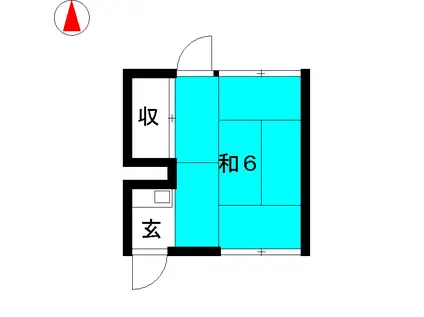 奥野アパート(ワンルーム/1階)の間取り写真