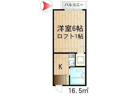 元住吉コーポ(1K/2階)の間取り写真