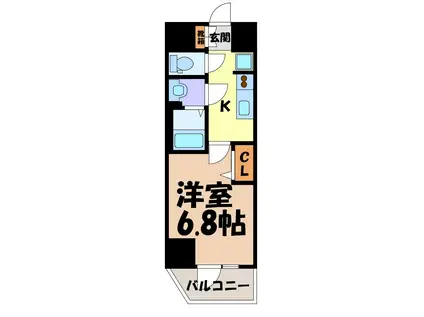 プレサンス大須観音ビザリア(1K/10階)の間取り写真