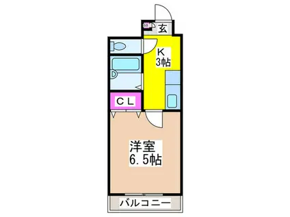 サンライズひらの(1K/4階)の間取り写真