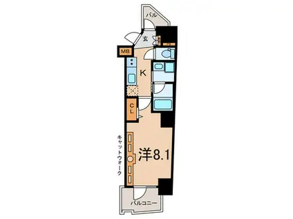 SYNEX YOKOHAMA-AOKICHO(1K/2階)の間取り写真