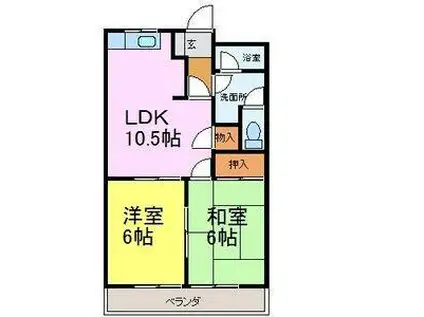 ハイツタチバナ(2LDK/1階)の間取り写真