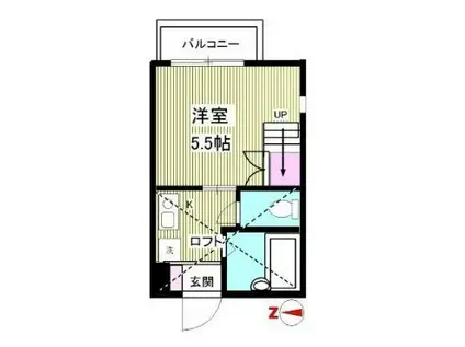 COMFORT桜ヶ丘(1K/2階)の間取り写真