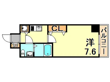 S-RESIDENCE神戸磯上通(1K/8階)の間取り写真