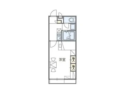 レオパレスサンライズ松陽(1K/1階)の間取り写真