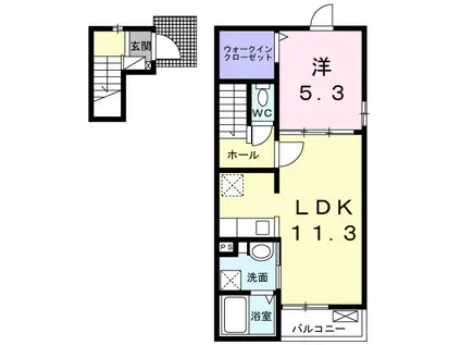 利松3丁目アパート(1LDK/2階)の間取り写真