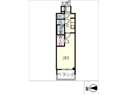 プレサンスジェネ上前津(1K/8階)の間取り写真