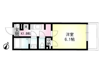 コンフォート桜木(1K/3階)の間取り写真